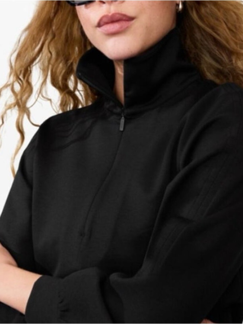 Athleta Black Allure 1/4 zip sweatshirt Medium size